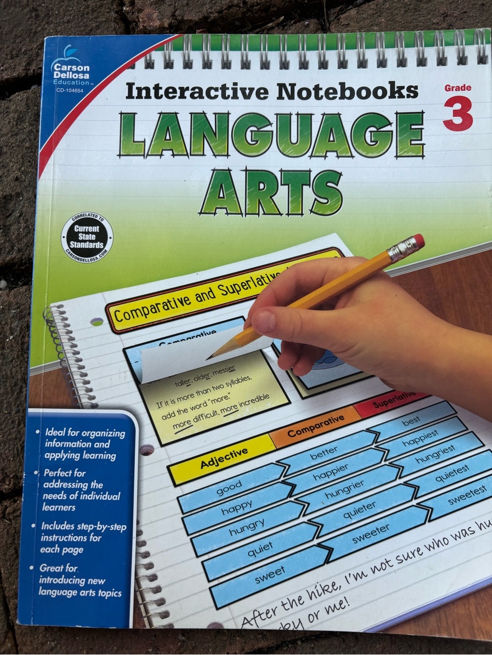 Carson Dellosa Grade 3 Language Arts Interactive Notebook - Green